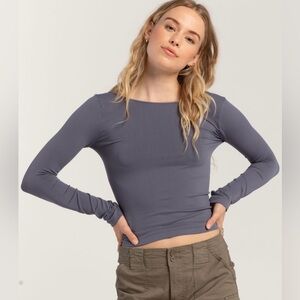RSQ long sleeve open back top
